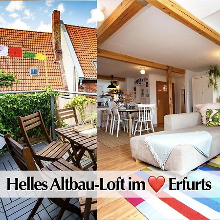 Ferienwohnung Schickes 80m2 Maisonette-Loft in zentraler Lage Erfurts mit Balkon Exterior foto