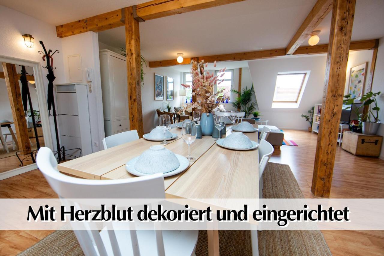 Ferienwohnung Schickes 80m2 Maisonette-Loft in zentraler Lage Erfurts mit Balkon Exterior foto