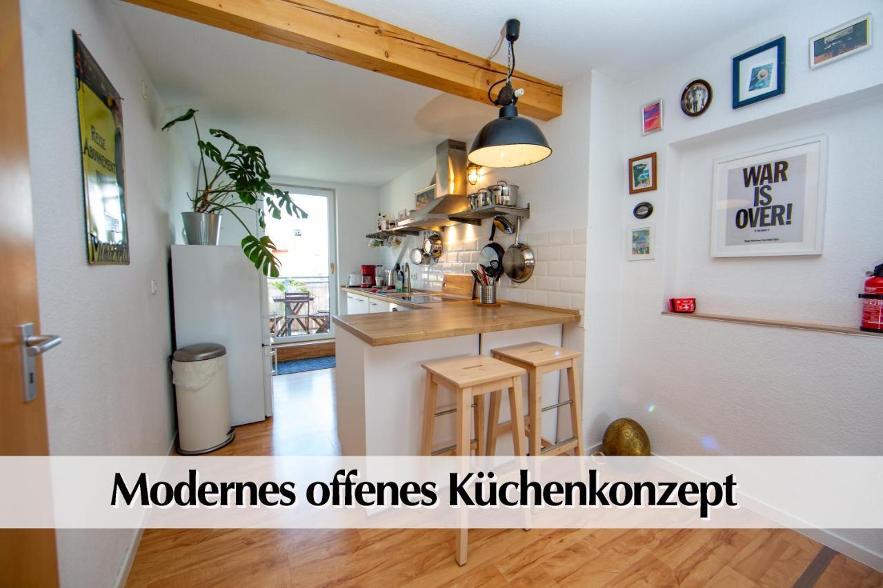 Ferienwohnung Schickes 80m2 Maisonette-Loft in zentraler Lage Erfurts mit Balkon Exterior foto