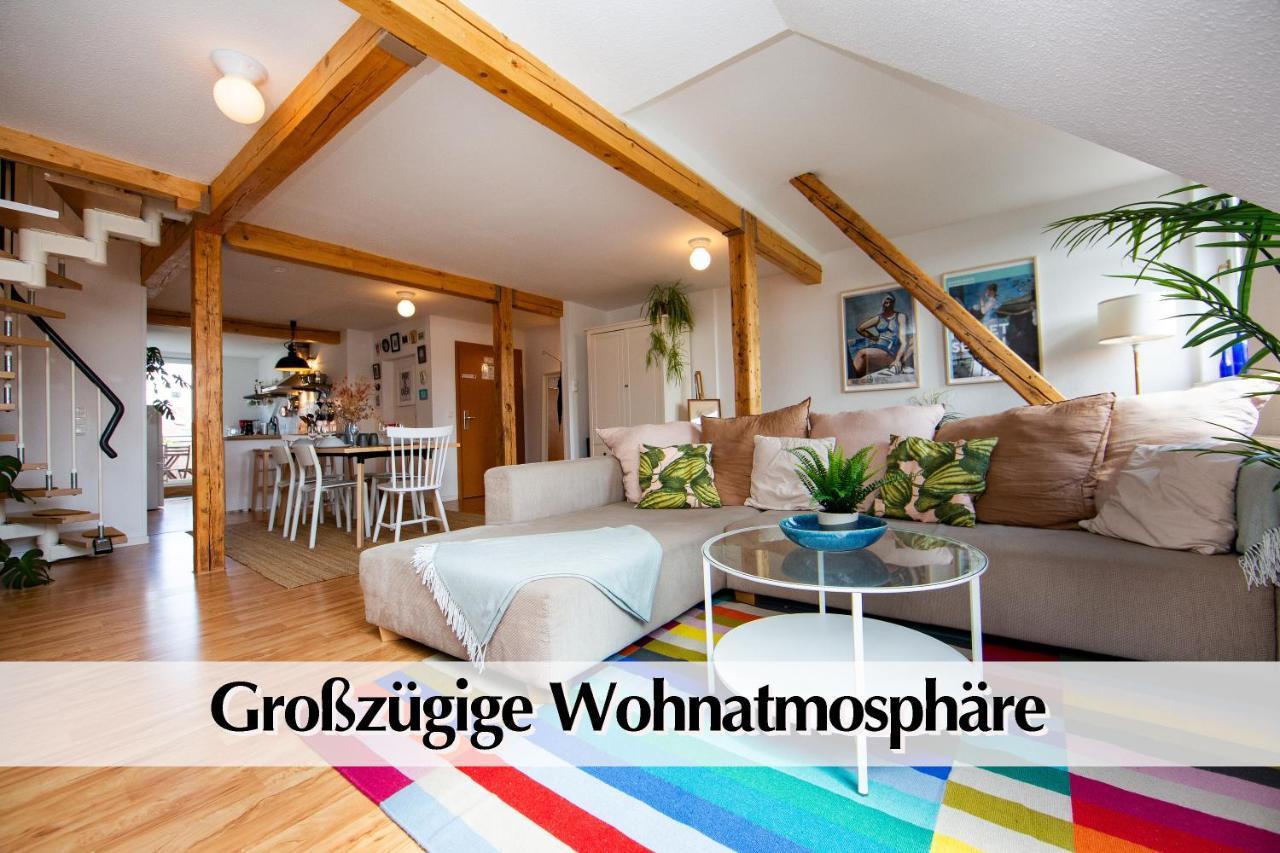 Ferienwohnung Schickes 80m2 Maisonette-Loft in zentraler Lage Erfurts mit Balkon Exterior foto