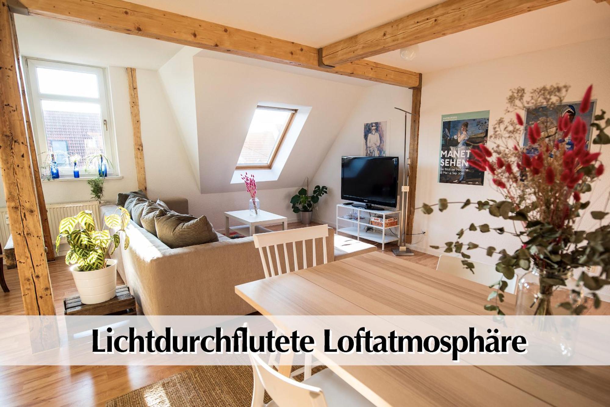 Ferienwohnung Schickes 80m2 Maisonette-Loft in zentraler Lage Erfurts mit Balkon Exterior foto